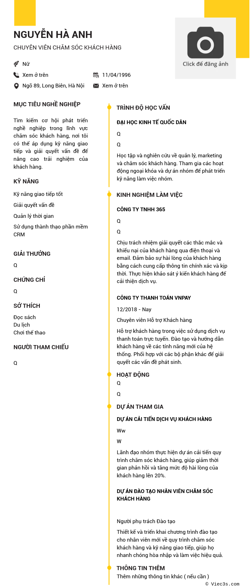 CV ứng viên