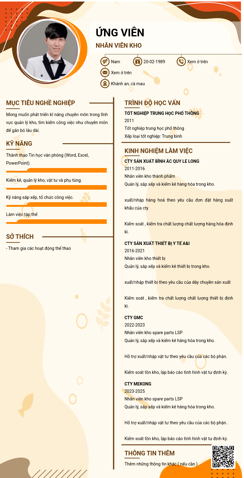 CV ứng viên