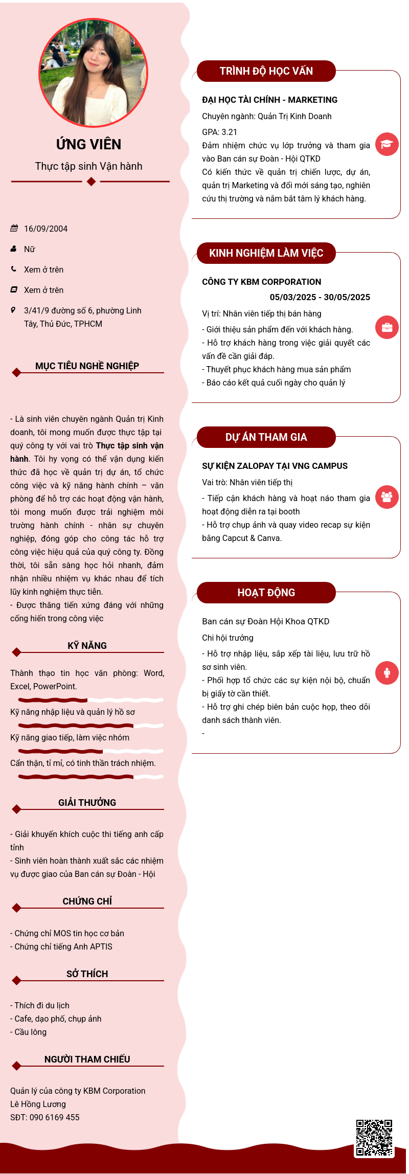 CV ứng viên
