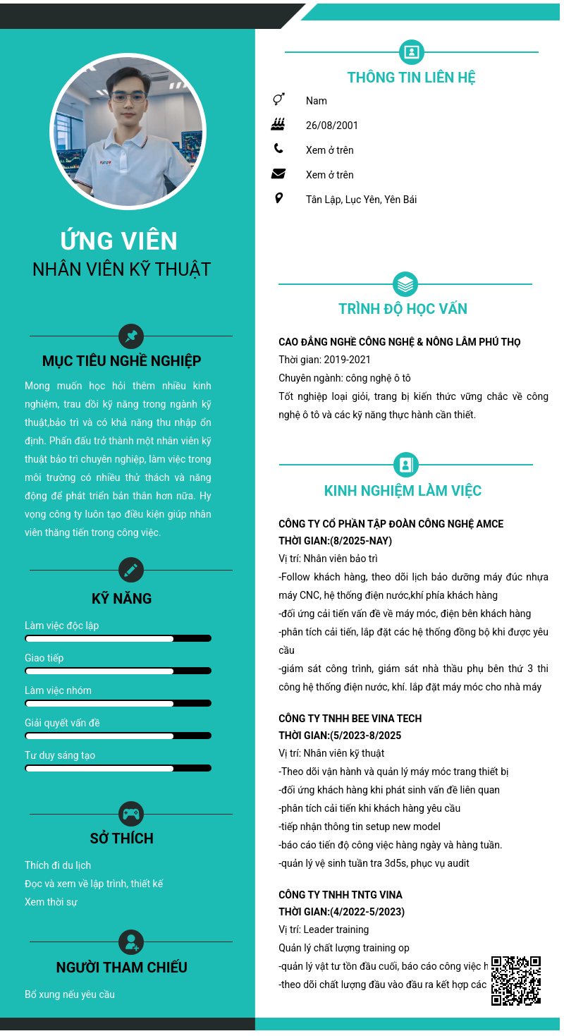 CV ứng viên