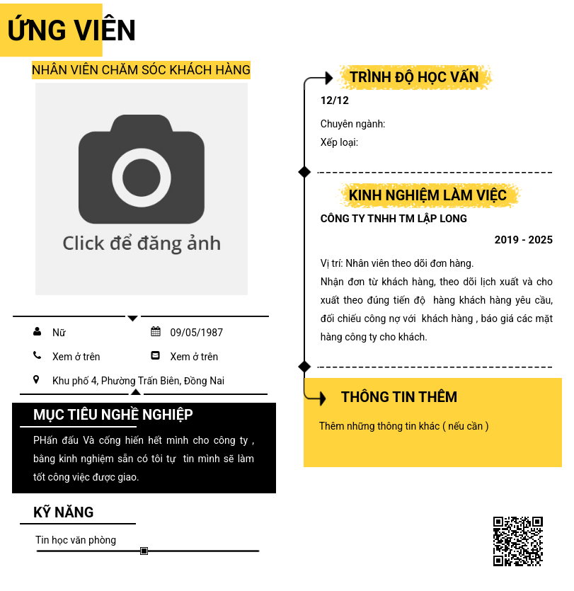 CV ứng viên
