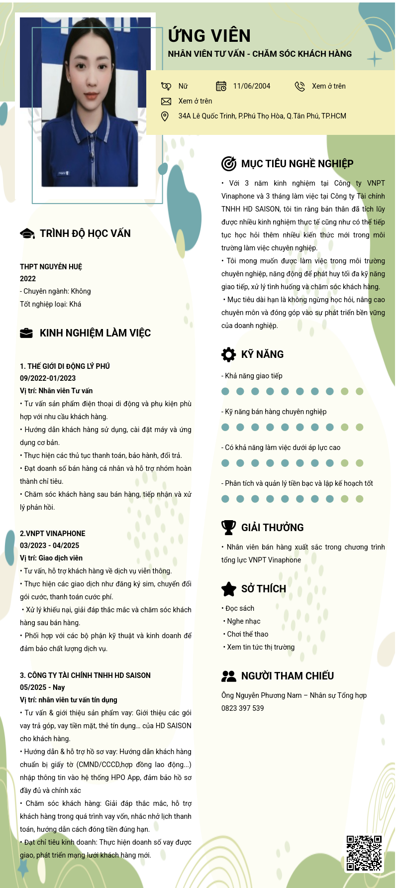 CV ứng viên