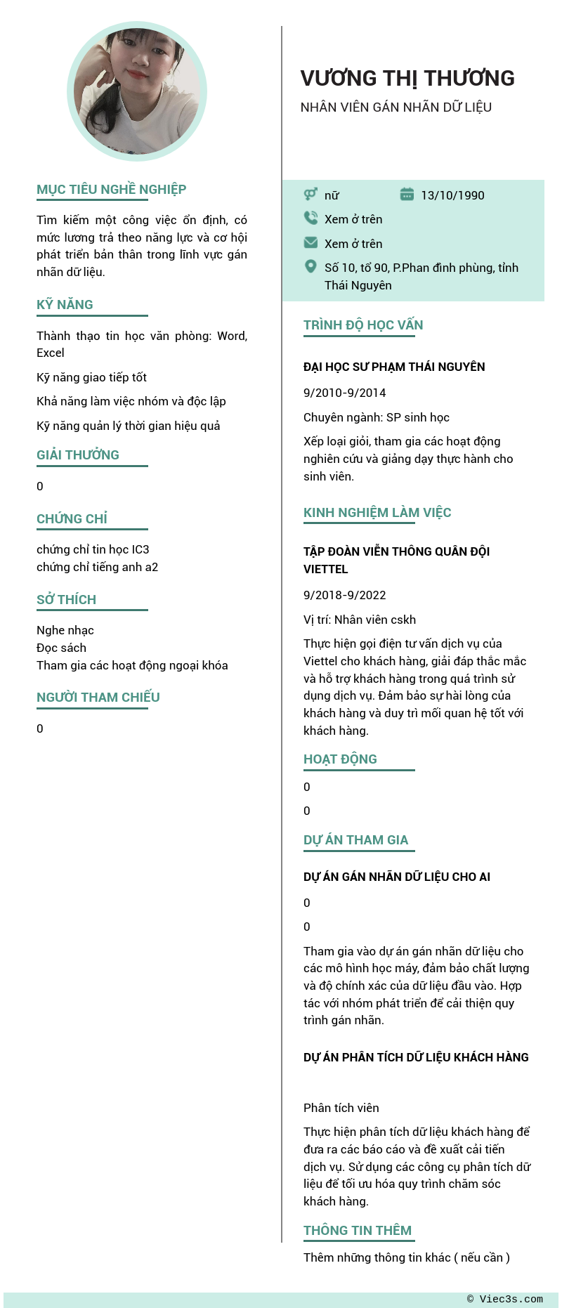 CV ứng viên