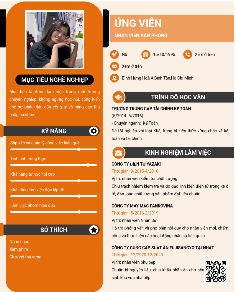 CV ứng viên