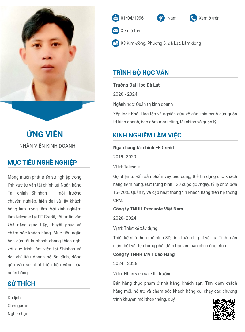 CV ứng viên