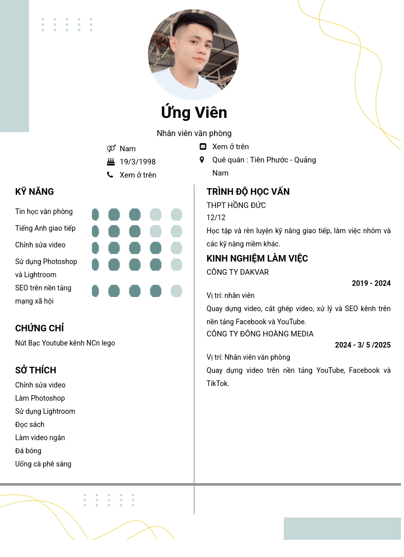 CV ứng viên