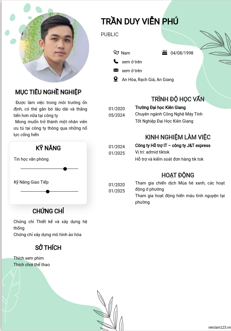 CV ứng viên