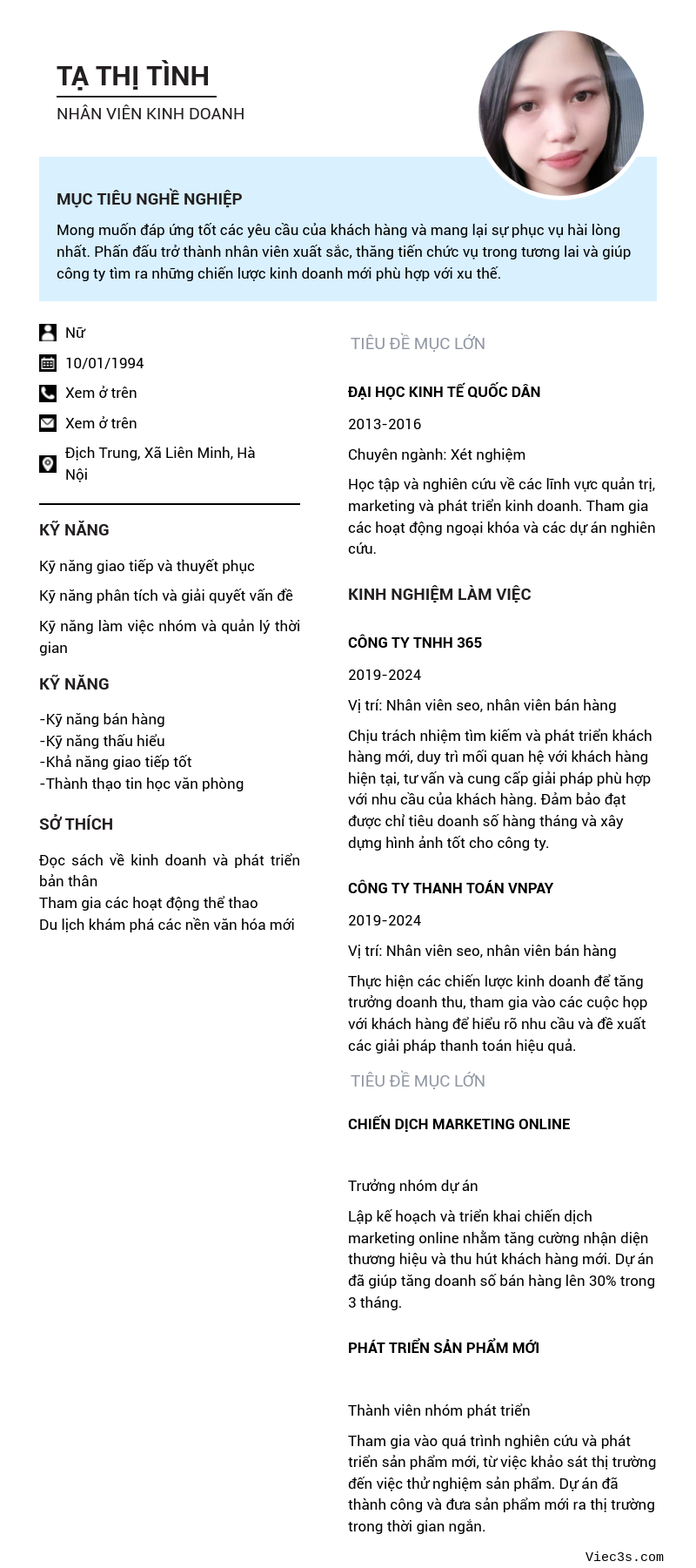 CV ứng viên
