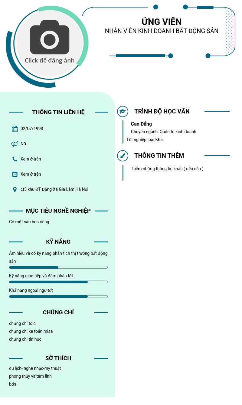 CV ứng viên