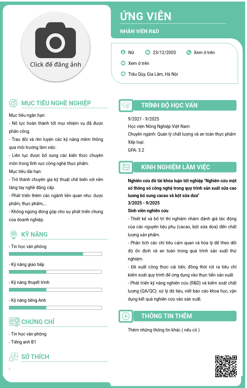 CV ứng viên