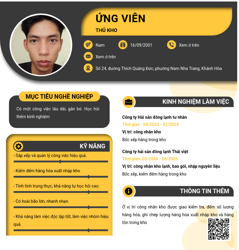 CV ứng viên