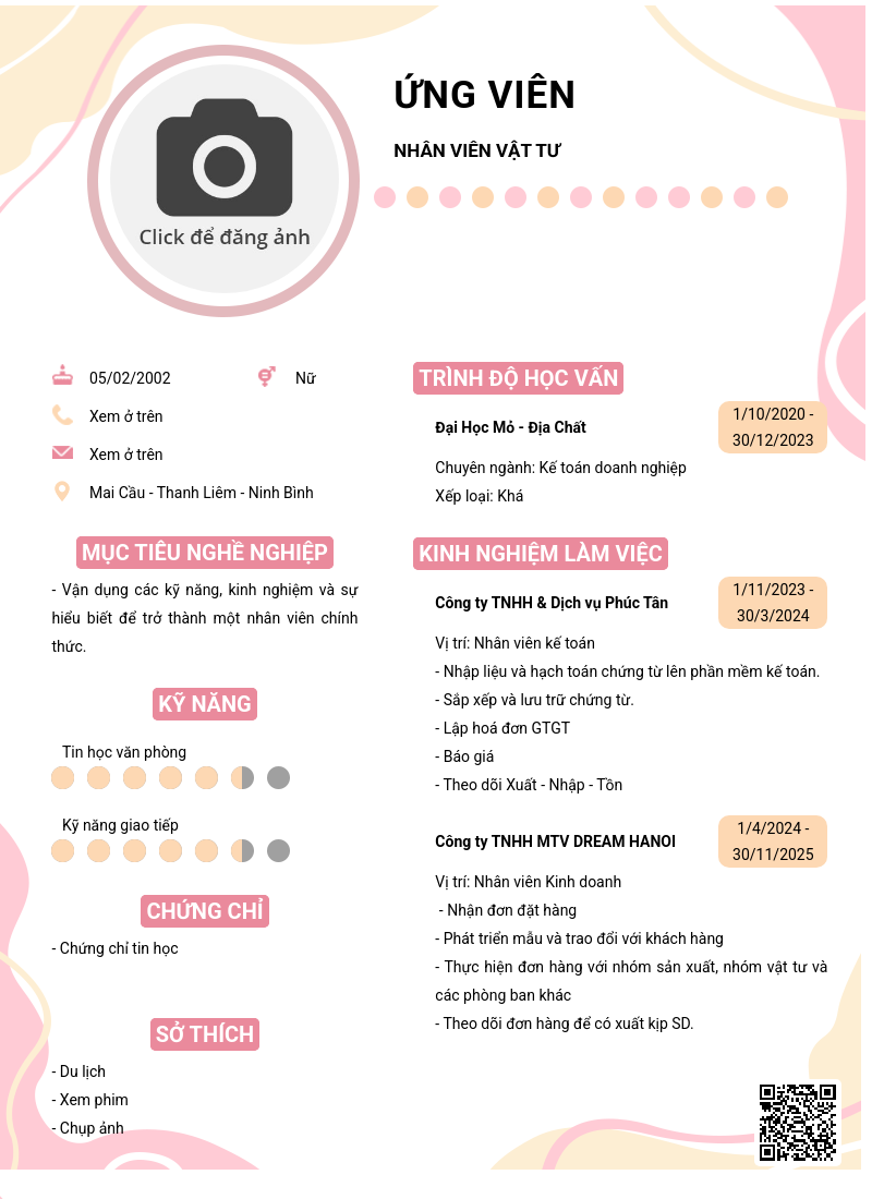 CV ứng viên
