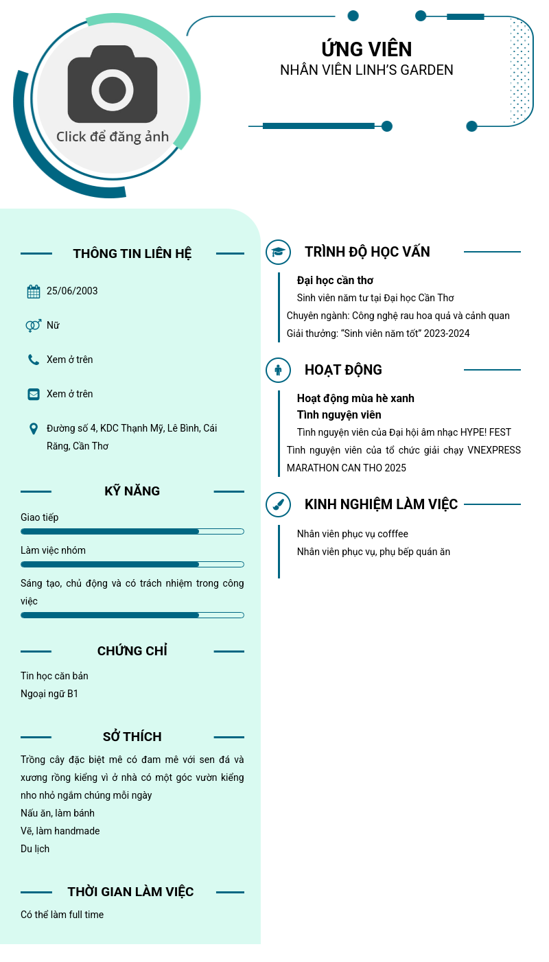 CV ứng viên