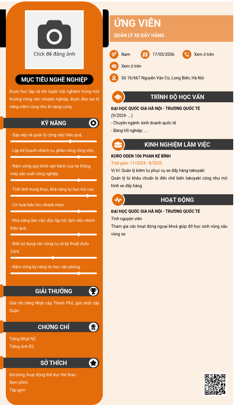 CV ứng viên