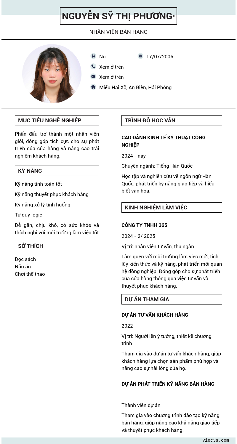 CV ứng viên