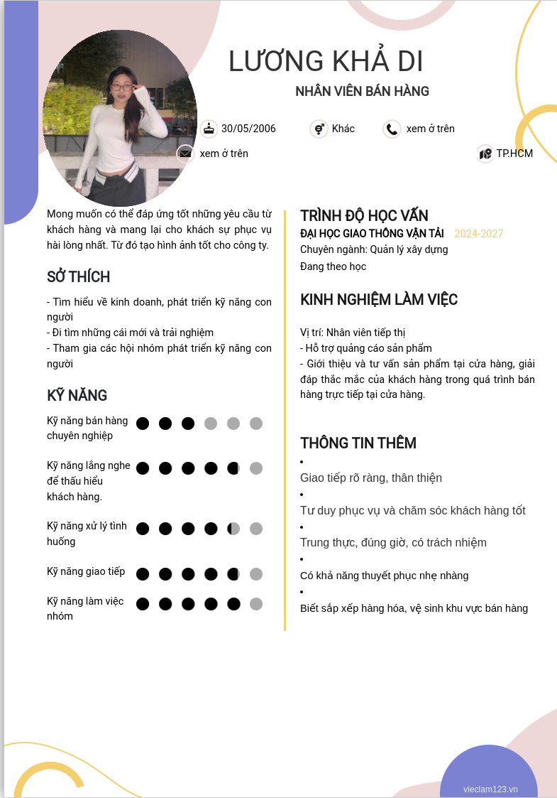CV ứng viên