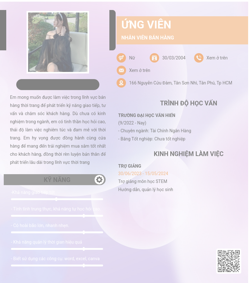 CV ứng viên
