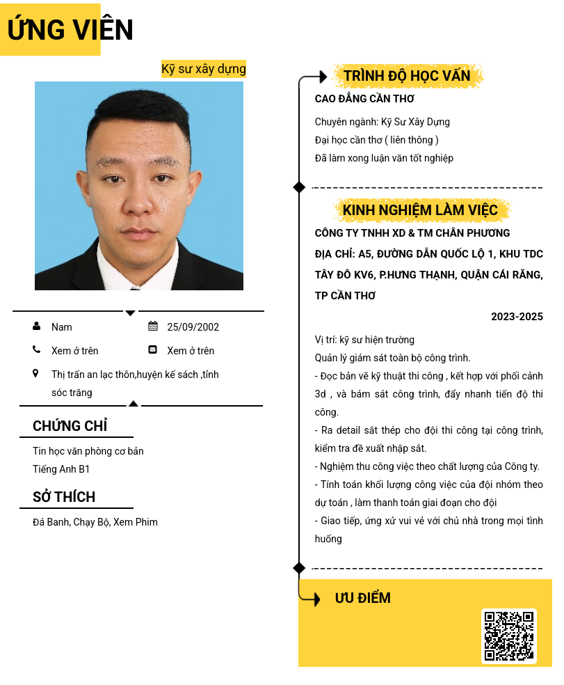 CV ứng viên