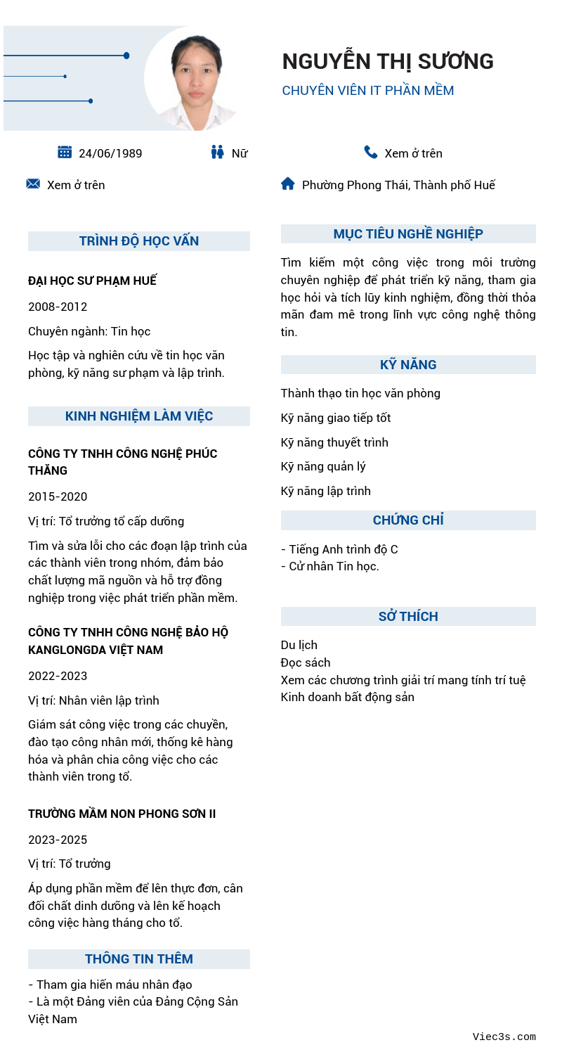 CV ứng viên