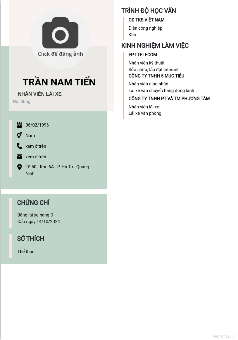 CV ứng viên