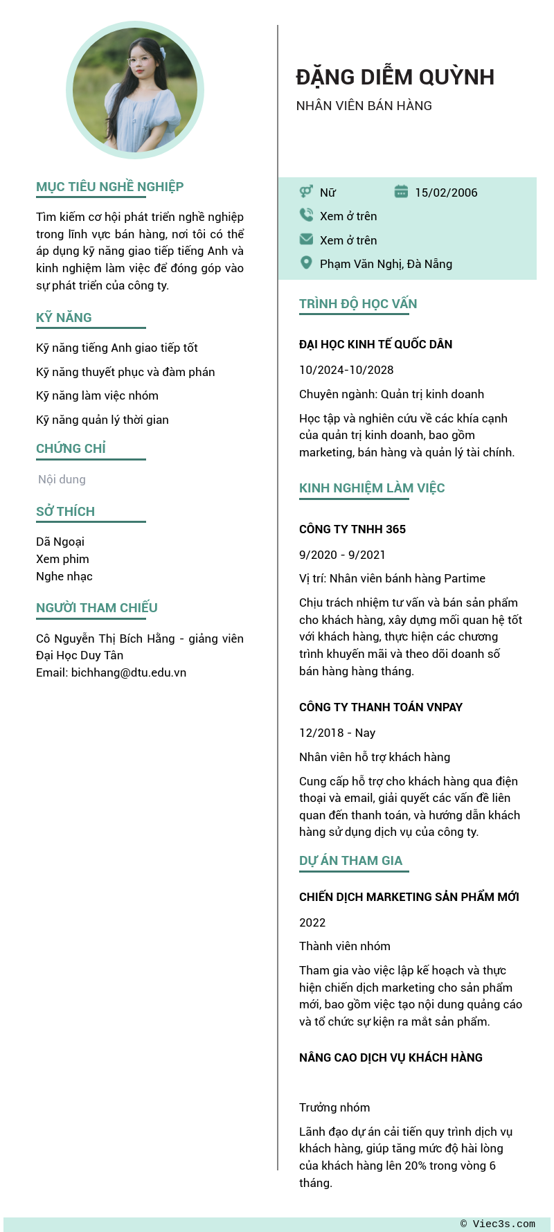CV ứng viên