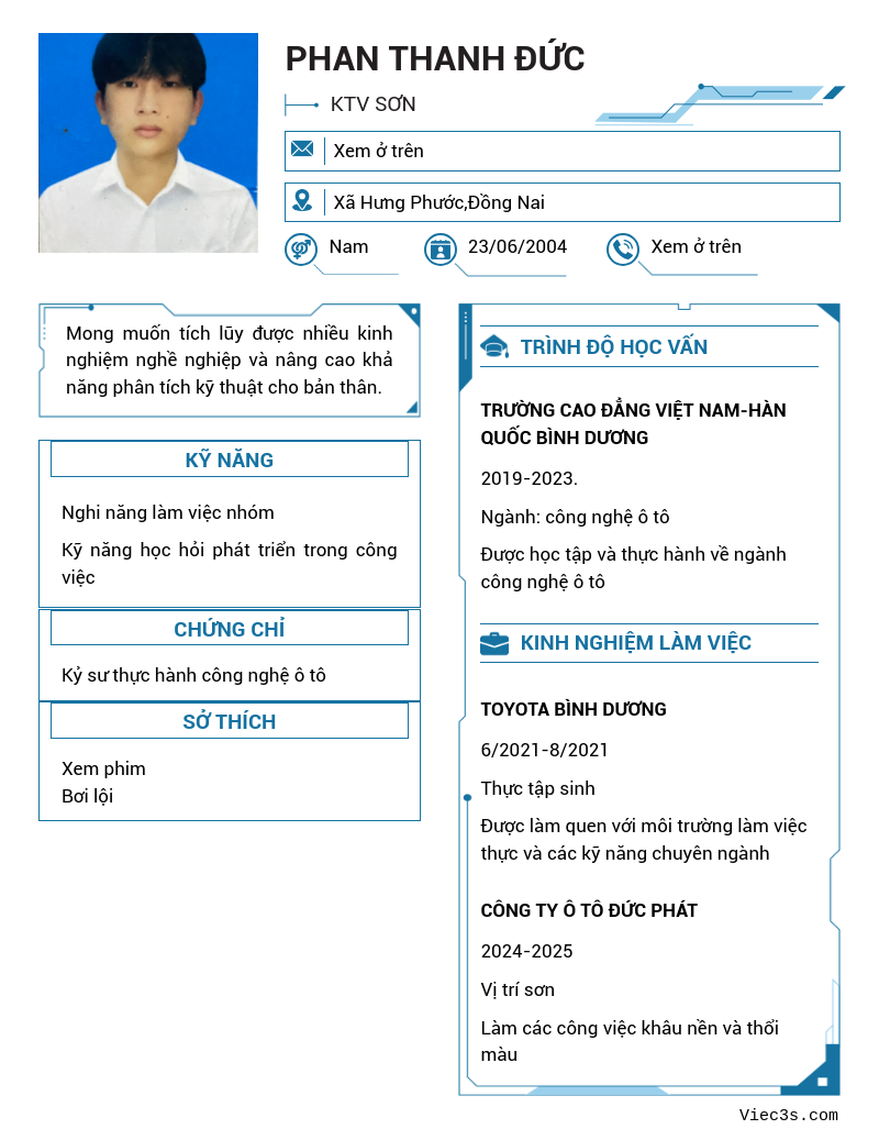 CV ứng viên