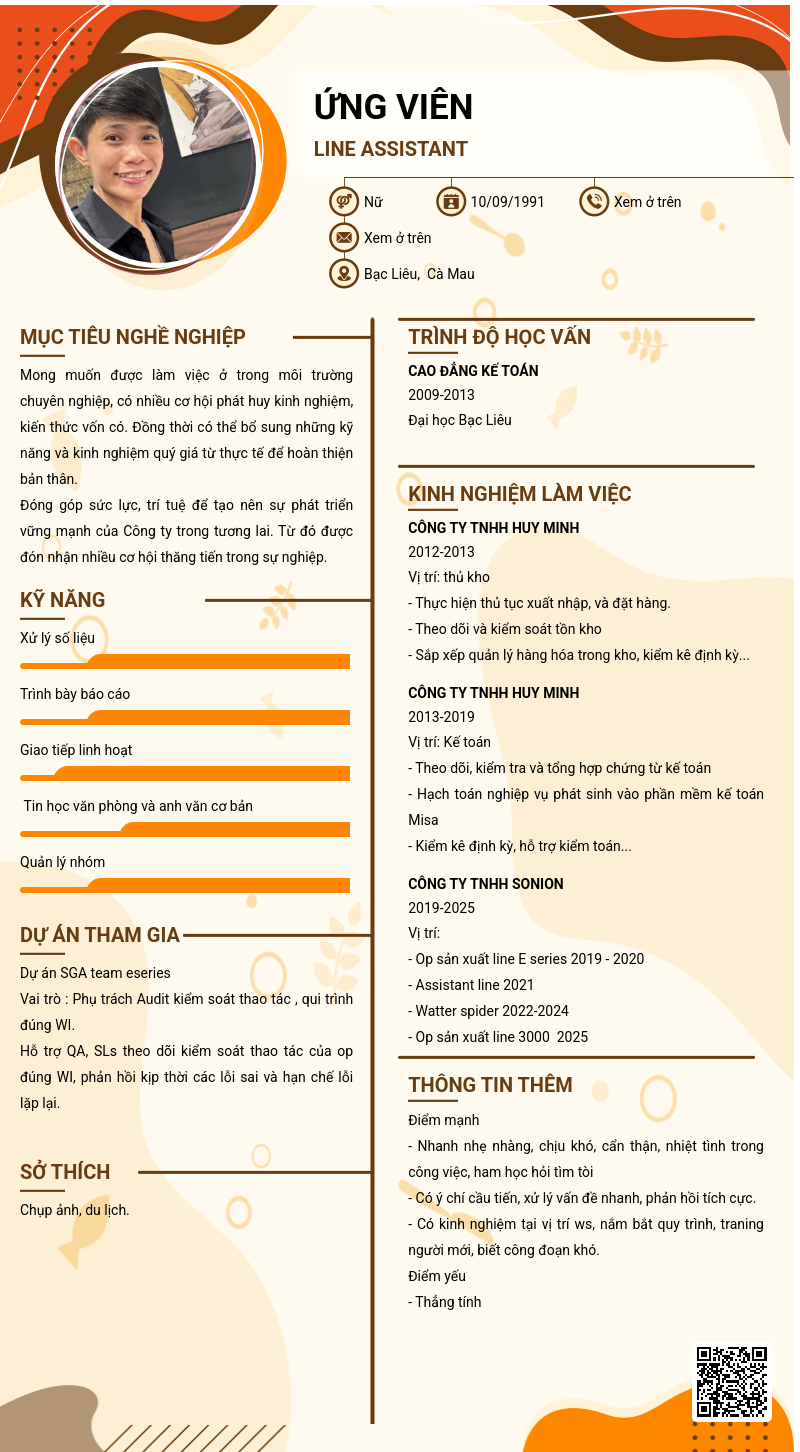 CV ứng viên