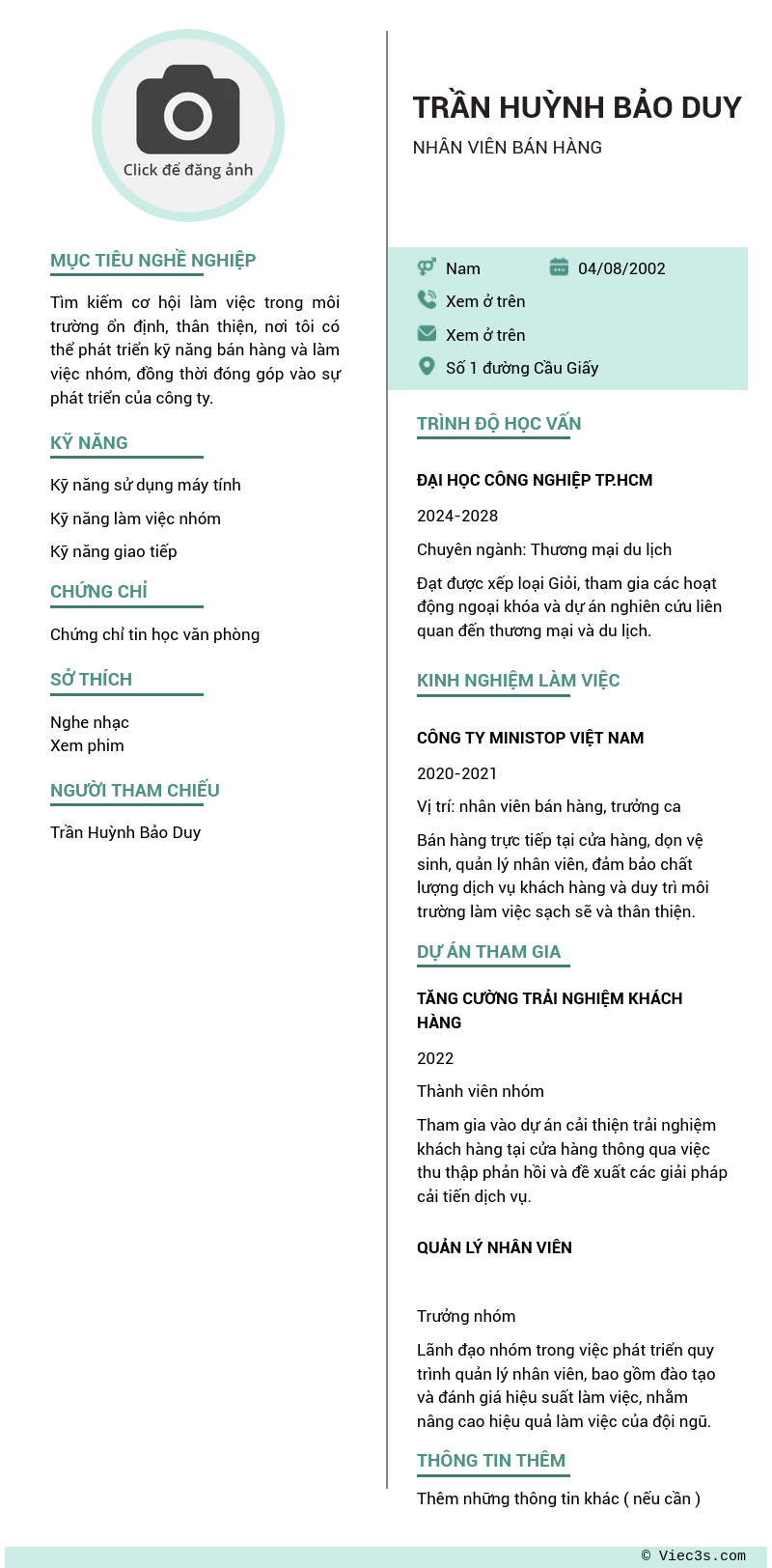 CV ứng viên