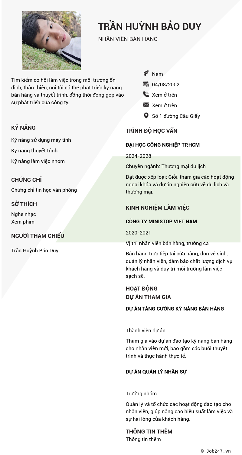 CV ứng viên