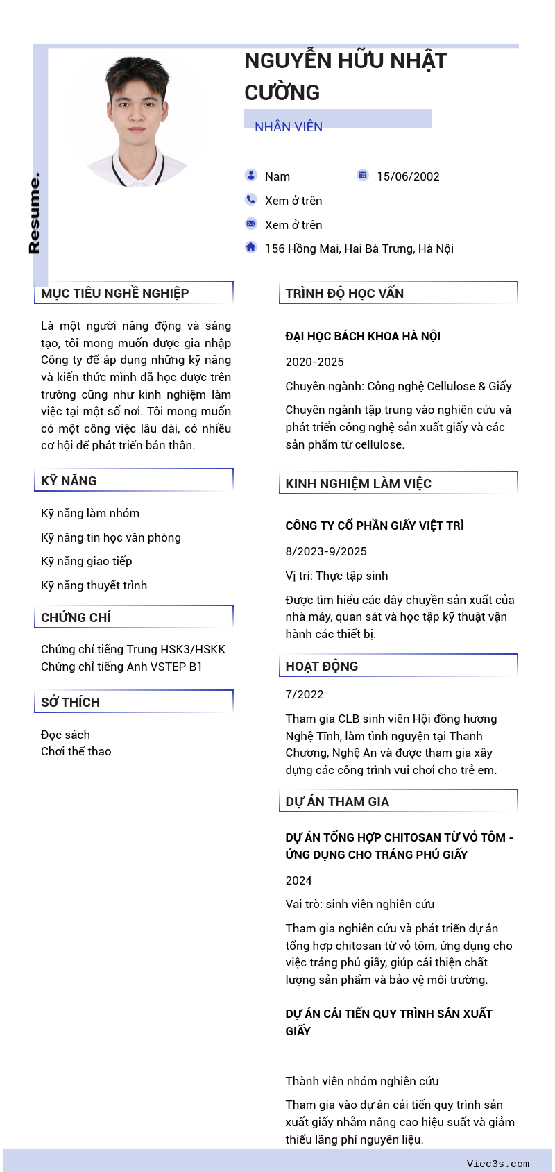 CV ứng viên