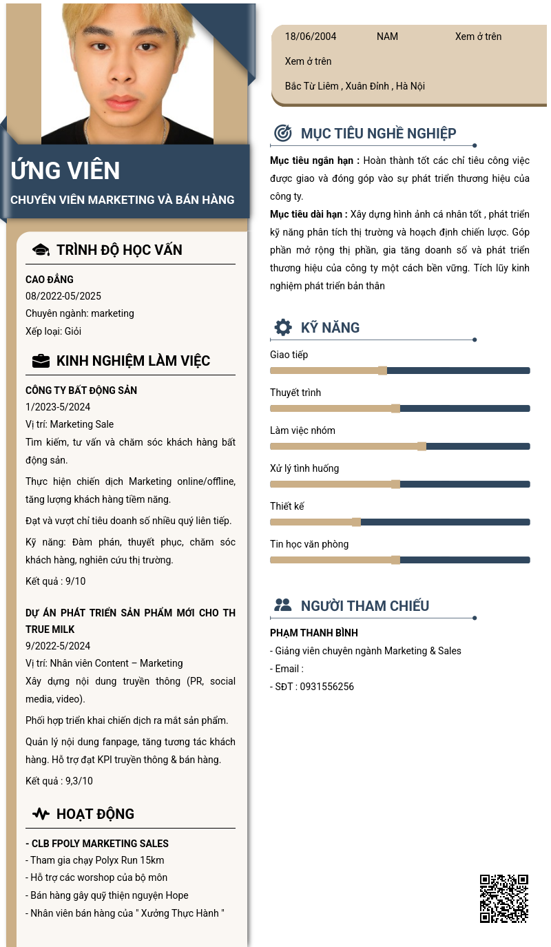 CV ứng viên