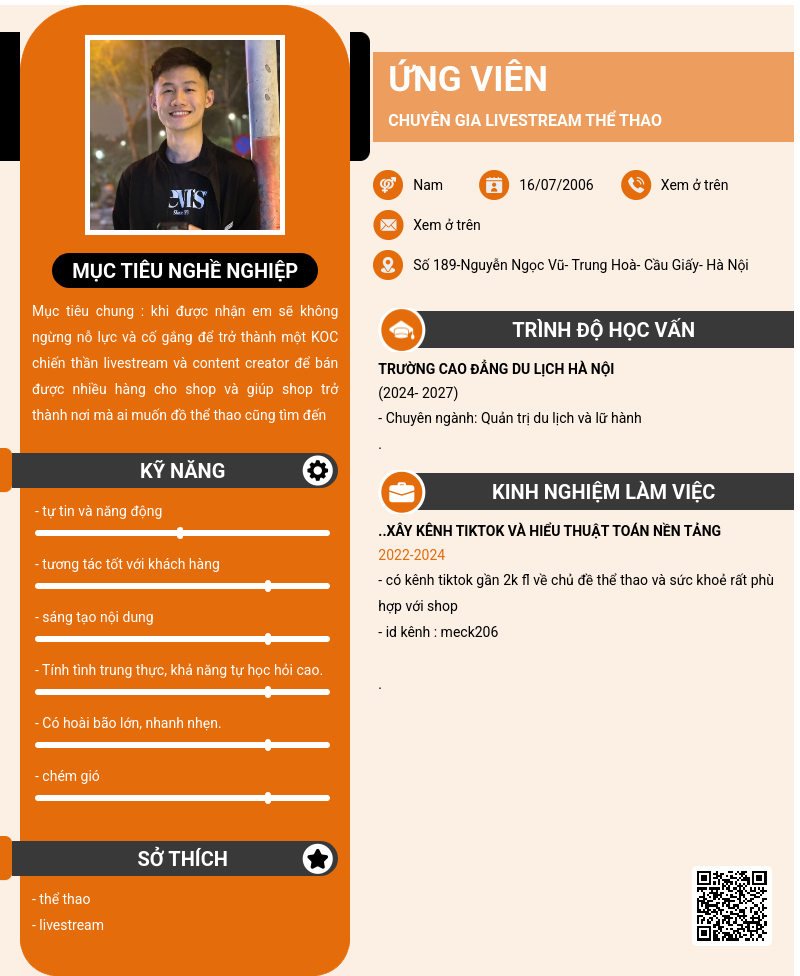 CV ứng viên