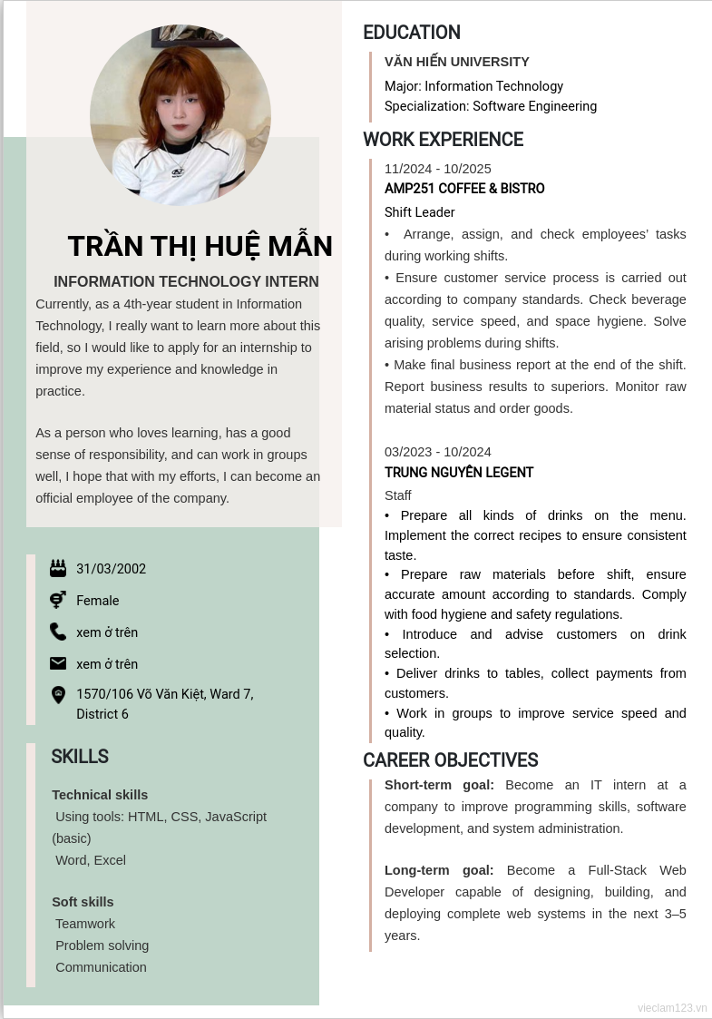 CV ứng viên