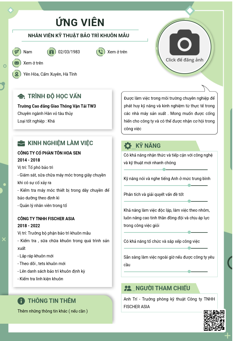 CV ứng viên