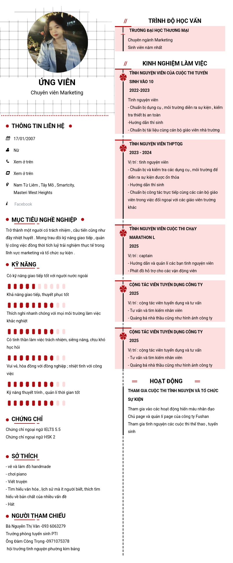 CV ứng viên