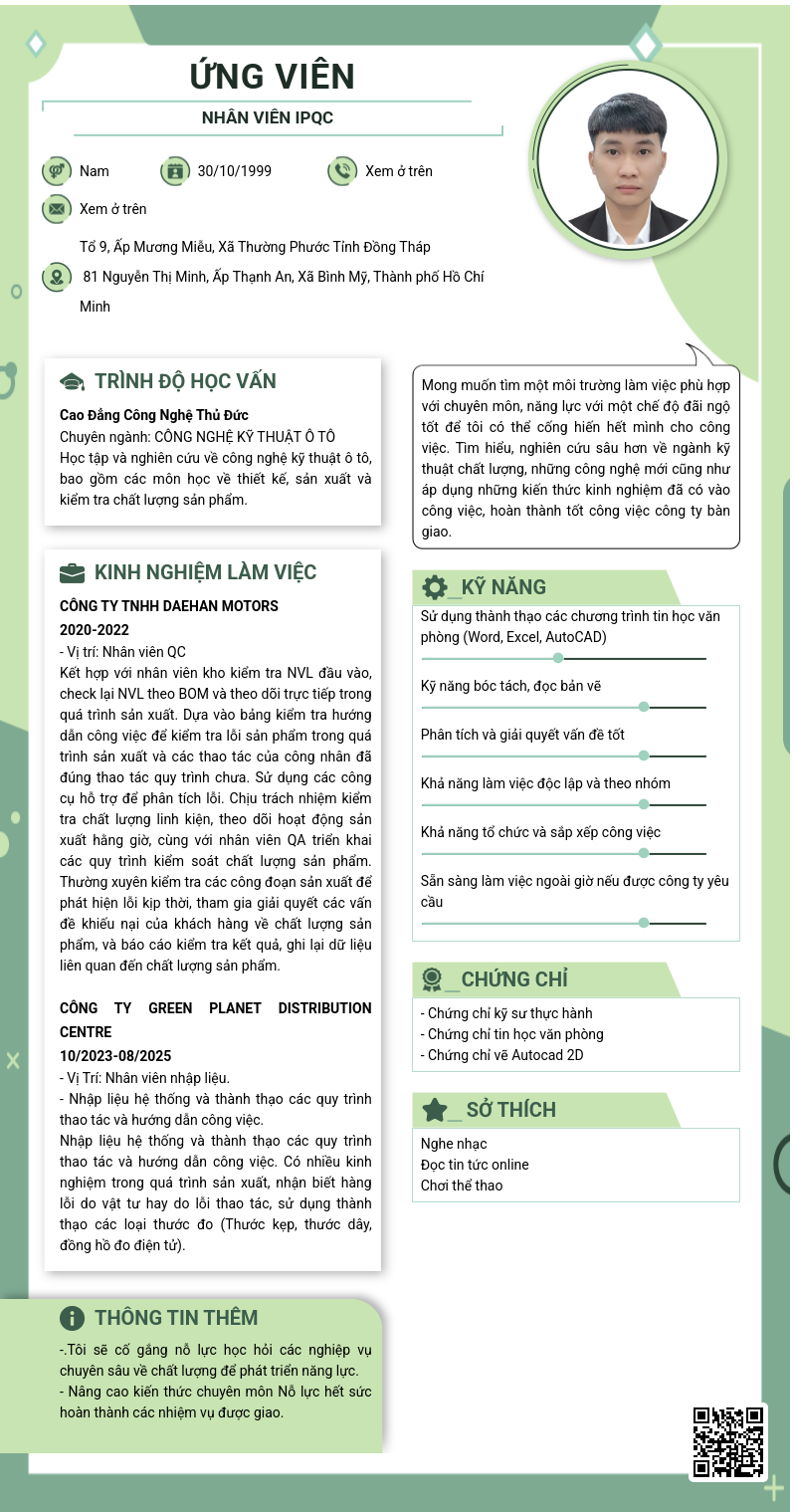 CV ứng viên