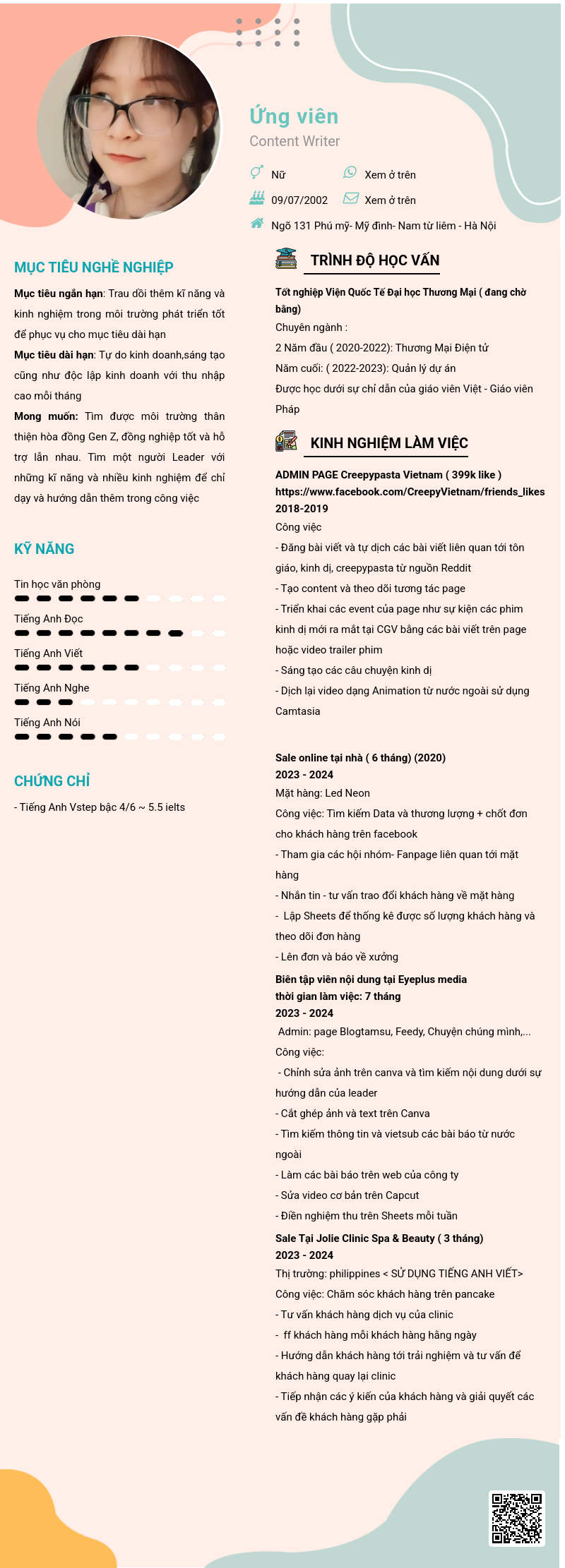 CV ứng viên