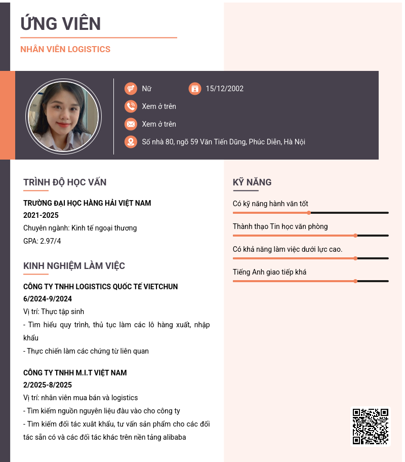 CV ứng viên