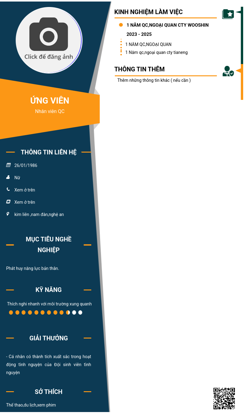 CV ứng viên
