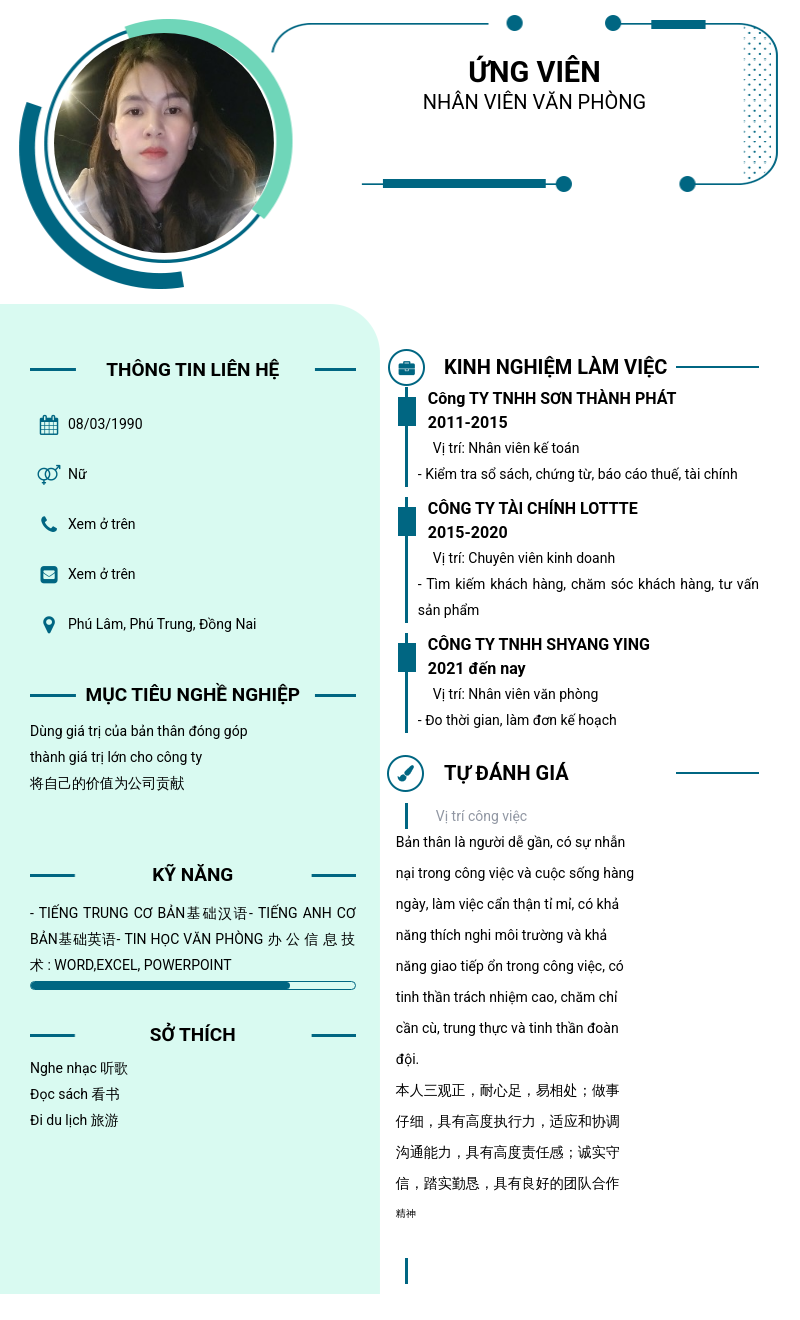 CV ứng viên