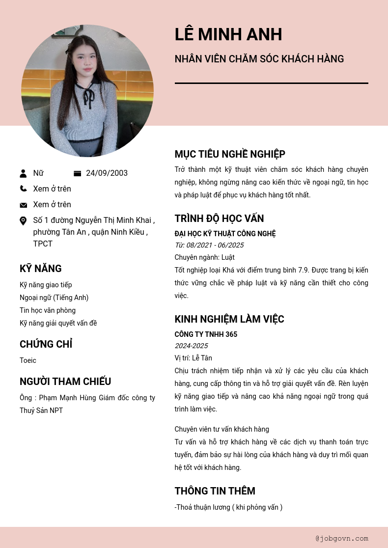 CV ứng viên