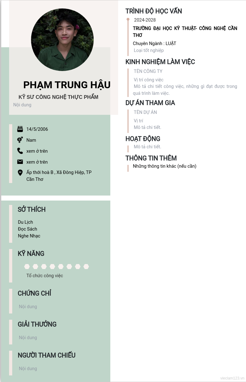 CV ứng viên