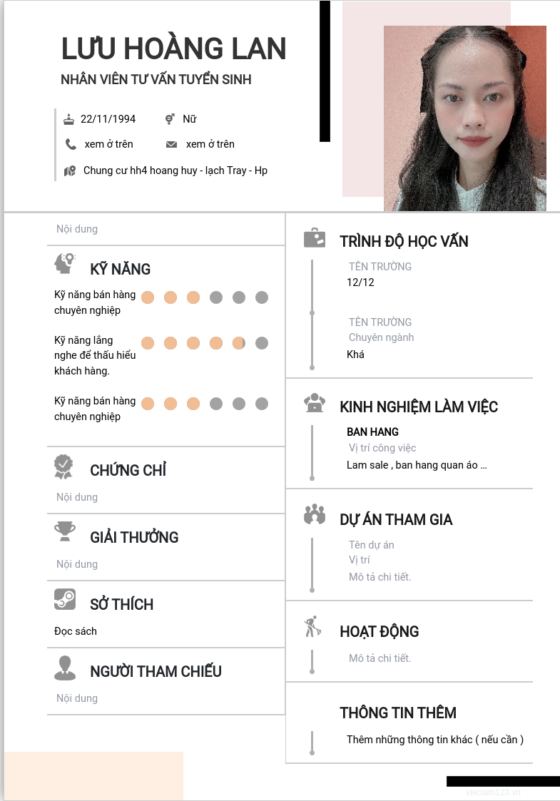 CV ứng viên