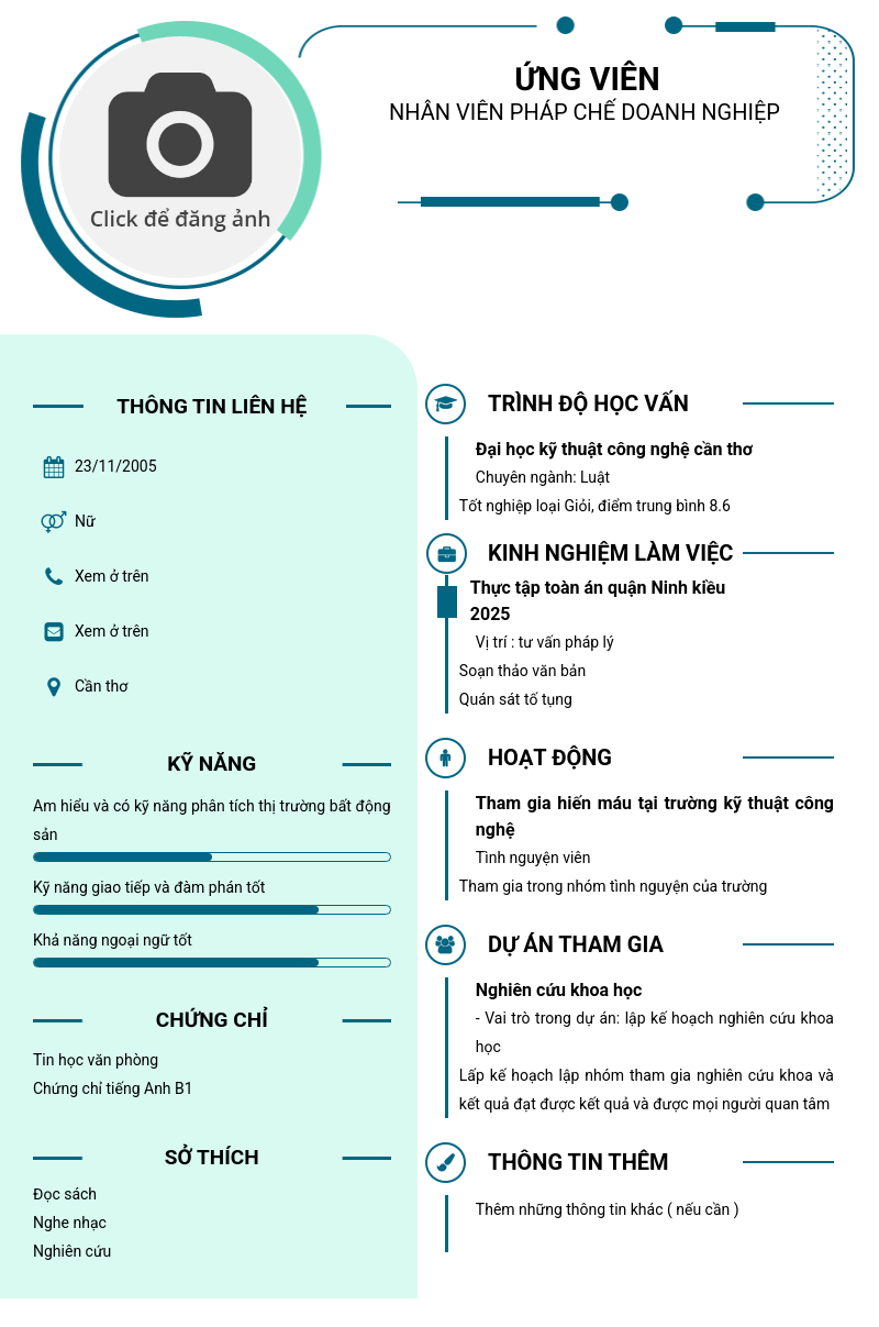 CV ứng viên