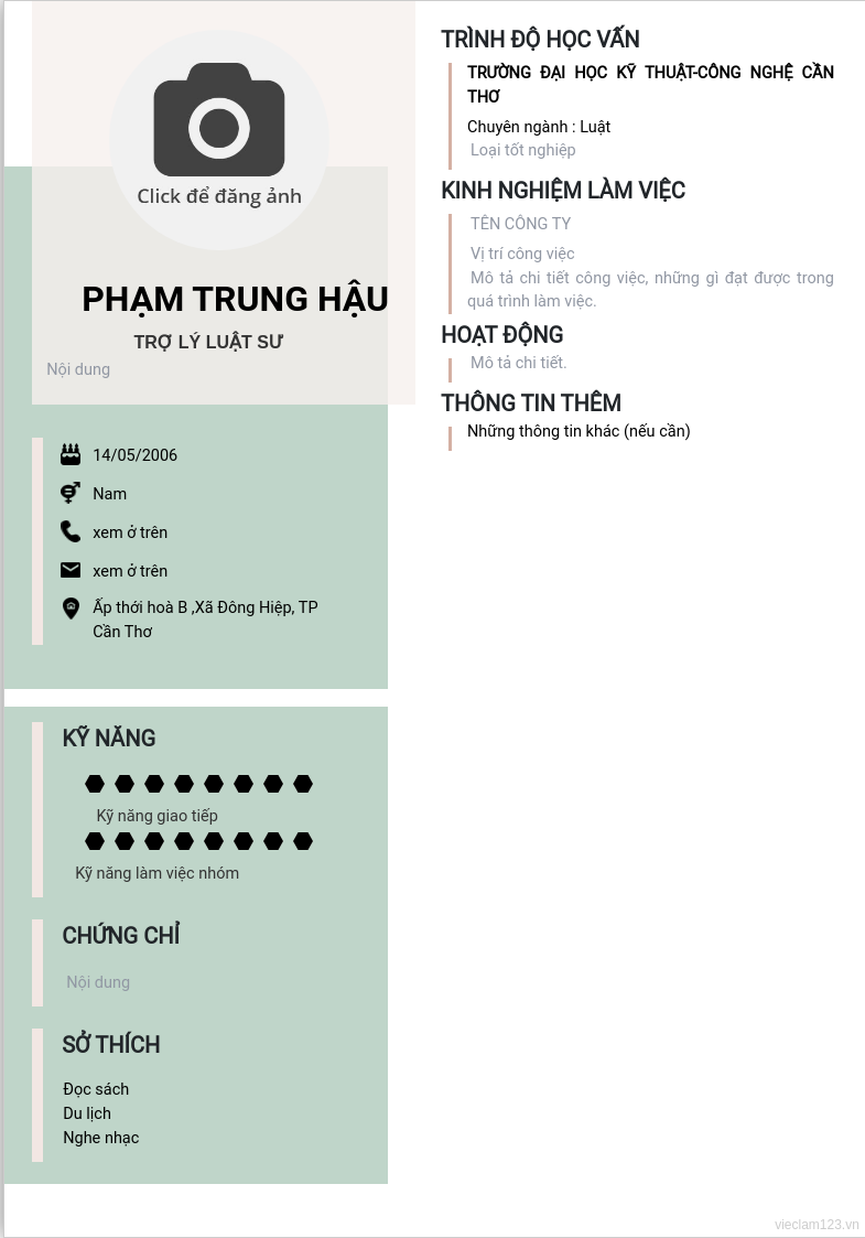 CV ứng viên