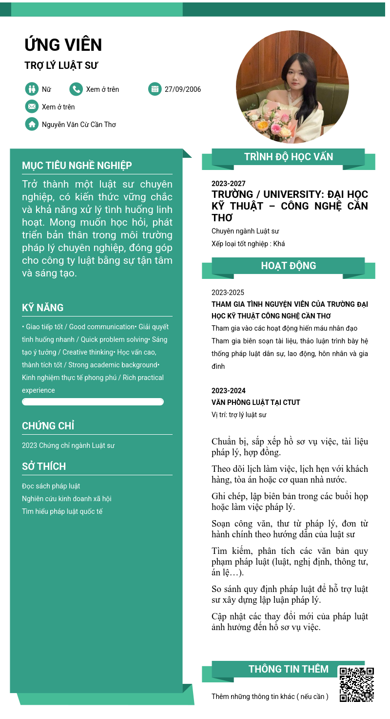 CV ứng viên
