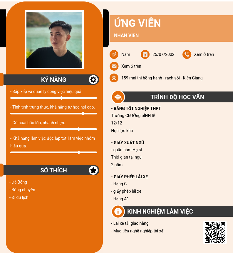 CV ứng viên