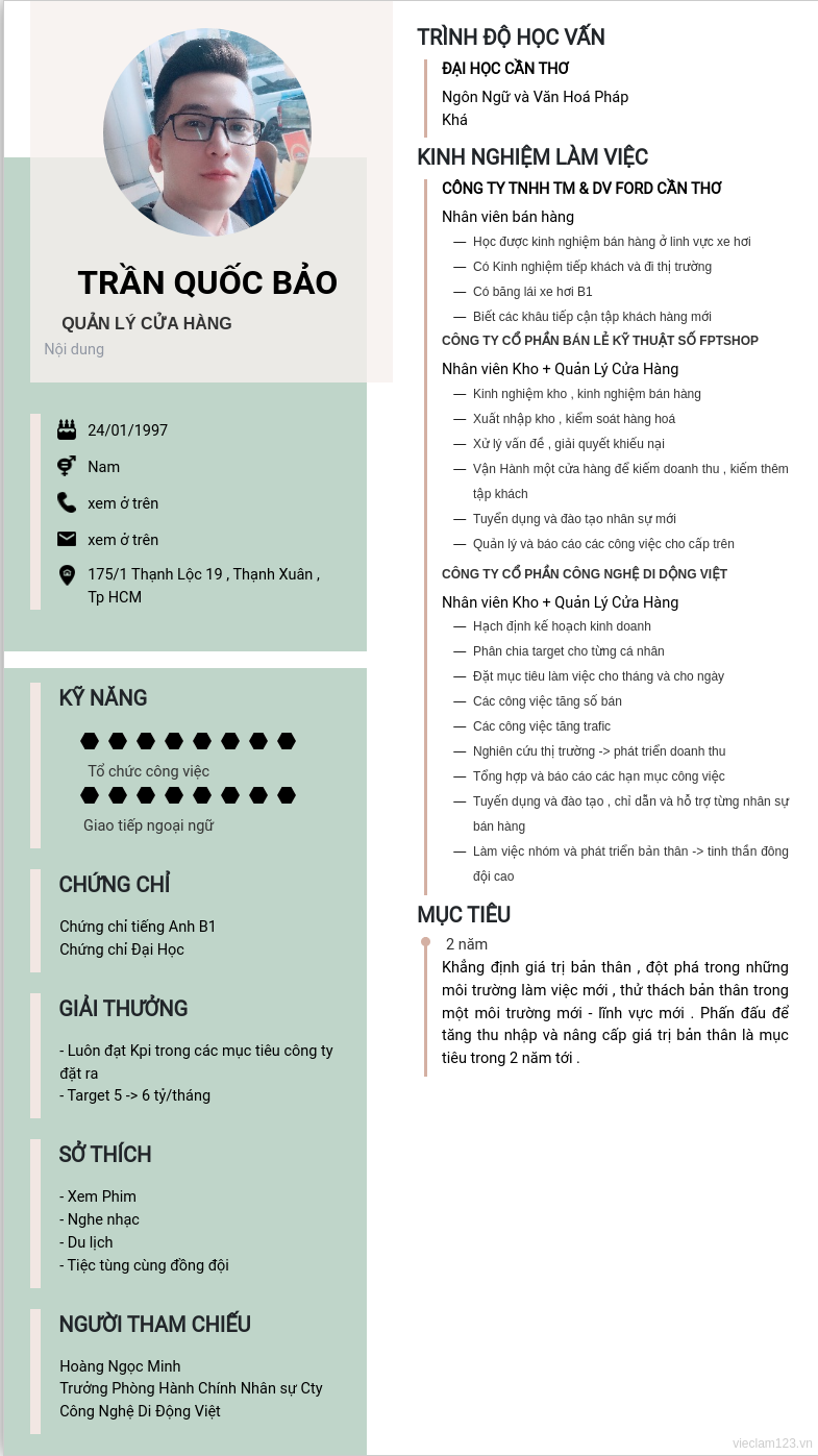CV ứng viên