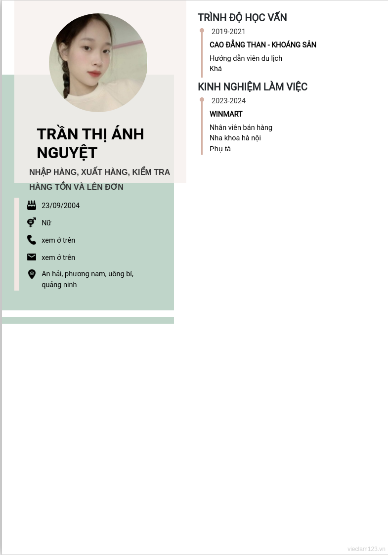 CV ứng viên