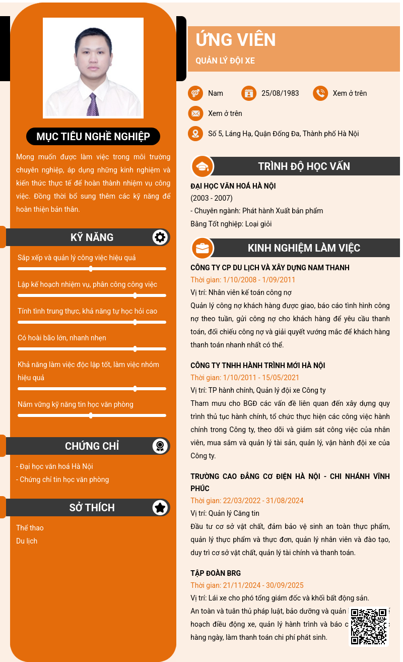 CV ứng viên